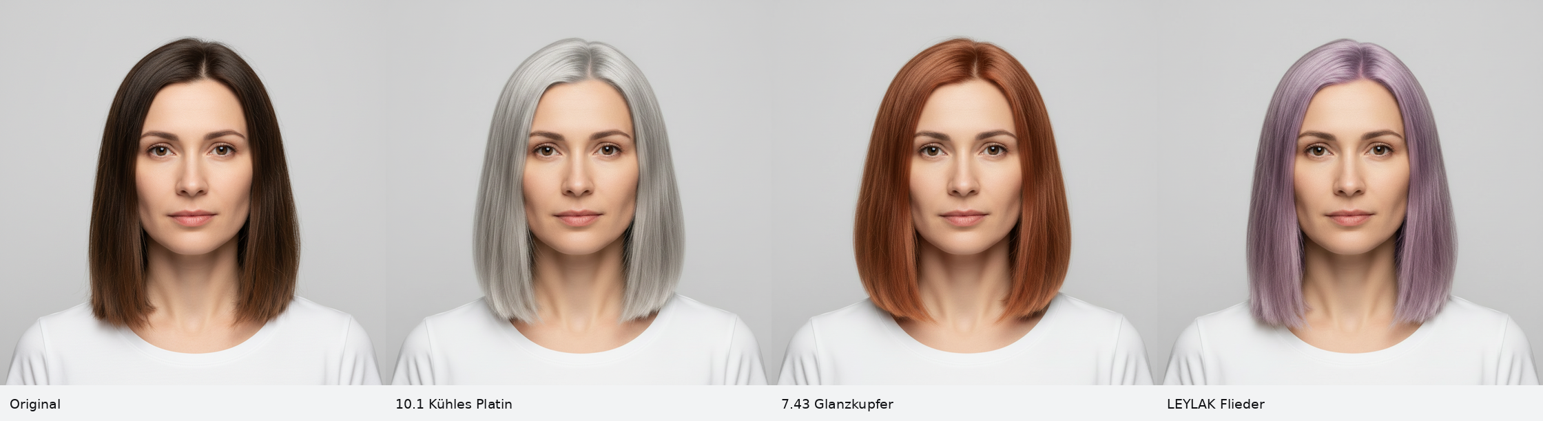 Beispiel: ein Ausgangsbild und drei Lilafix-Töne